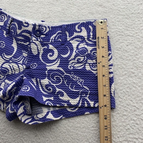 Lilly Pulitzer Walsh Shorts Womens 2 31x2.5 Low Rise Floral Purple White Preppy - Picture 5 of 13